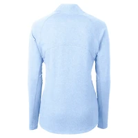 Women's Cutter & Buck  Heather Powder Blue Arizona Diamondbacks Raglan Adapt Eco Knit Recycled Full-Zip Jacket