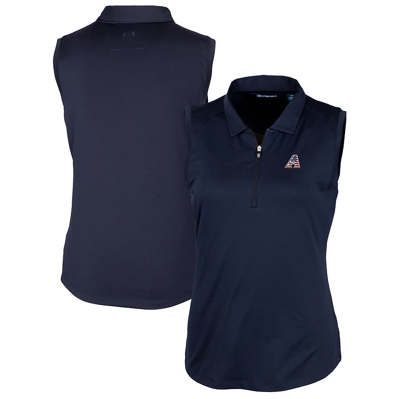 Women's Cutter & Buck Navy Arizona Diamondbacks Americana Logo DryTec Forge Stretch Sleeveless Polo