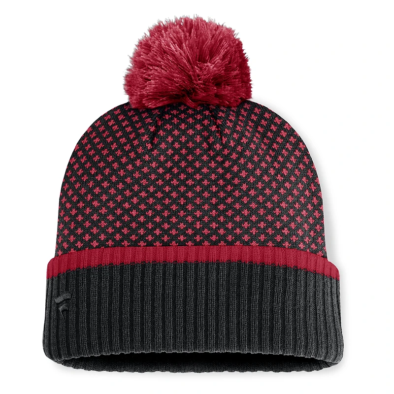 Women's Fanatics Black Arizona Diamondbacks Fundamental Jacquard Cuffed Knit Hat with Pom