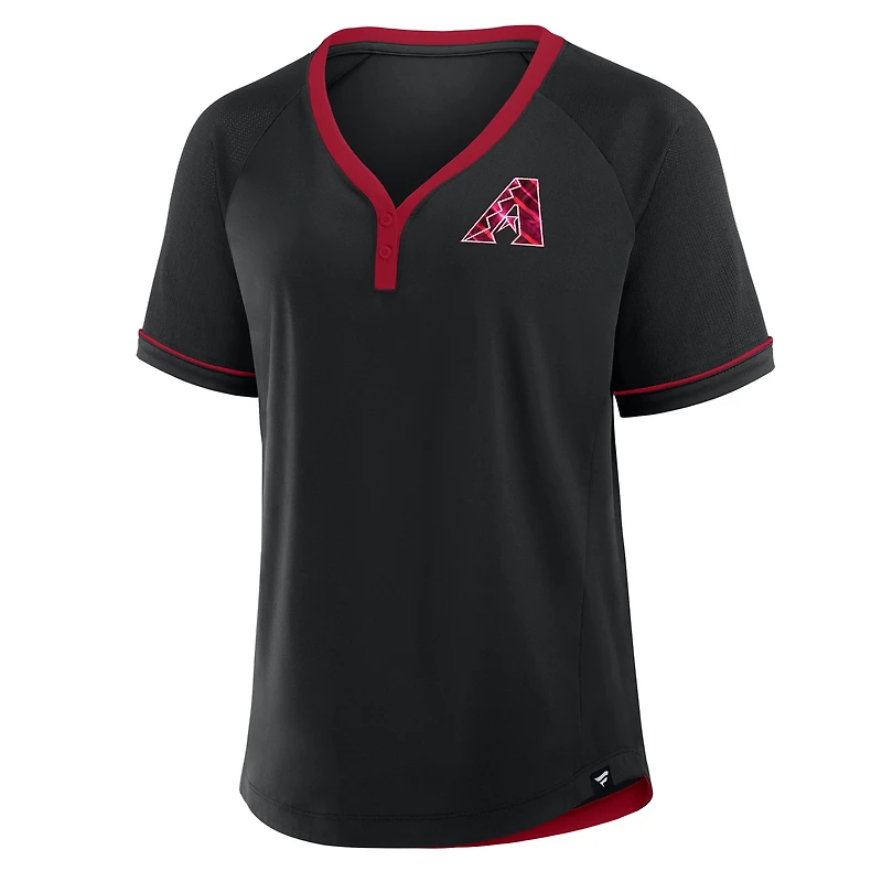 Women's Fanatics Black Arizona Diamondbacks League Diva Star Raglan V-Neck T-Shirt