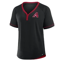 Women's Fanatics Black Arizona Diamondbacks League Diva Star Raglan V-Neck T-Shirt
