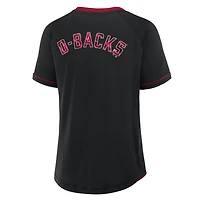 Women's Fanatics Black Arizona Diamondbacks League Diva Star Raglan V-Neck T-Shirt