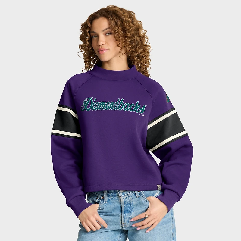 Women's Fanatics Purple Arizona Diamondbacks Oversized Toss Sweep Raglan Pullover Sweatshirt