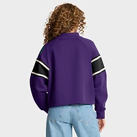 Women's Fanatics Purple Arizona Diamondbacks Oversized Toss Sweep Raglan Pullover Sweatshirt