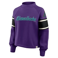 Sweat-shirt surdimensionné violet Fanatics pour femme, motif raglan des Diamondbacks de l'Arizona