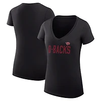 Women's G-III 4Her by Carl Banks Black Arizona Diamondbacks Super-Slim Fit Lightweight Dot Print V-Neck T-Shirt