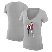 Women's G-III 4Her by Carl Banks Heather Gray Arizona Diamondbacks Super-Slim Fit Lightweight Baseball V-Neck T-Shirt