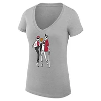 Women's G-III 4Her by Carl Banks Heather Gray Arizona Diamondbacks Super-Slim Fit Lightweight Baseball V-Neck T-Shirt