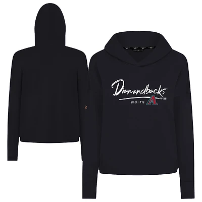 Sweat à capuche court noir Levelwear des Diamondbacks de l'Arizona, Accolade Sweet Express, pour femme