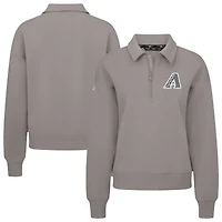 Pull à col rond zippé Canmore gris Levelwear pour femme des Diamondbacks de l'Arizona