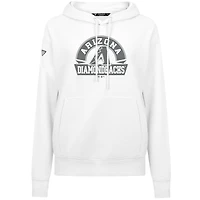 Women's Levelwear White Arizona Diamondbacks Adorn Banner Arch Pullover Hoodie