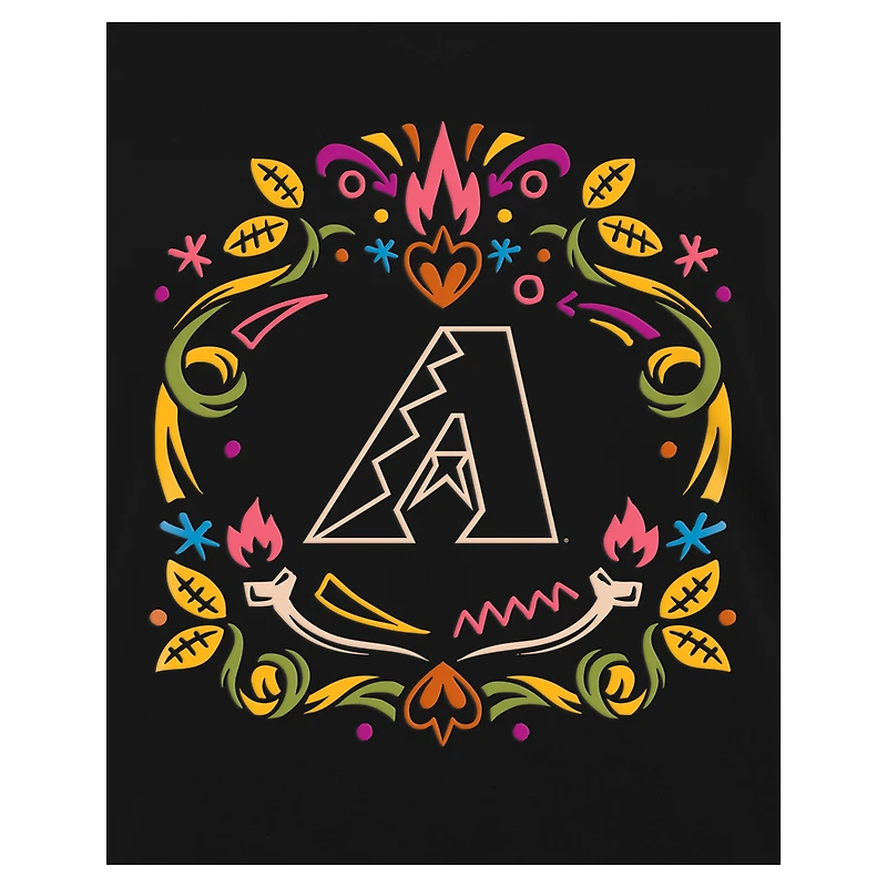 Women's New Era Black Arizona Diamondbacks Día de los Muertos V-Neck T-Shirt