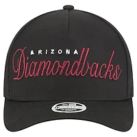 Casquette ajustable New Era noire Arizona Diamondbacks Metallic A-Frame 9FORTY pour femme
