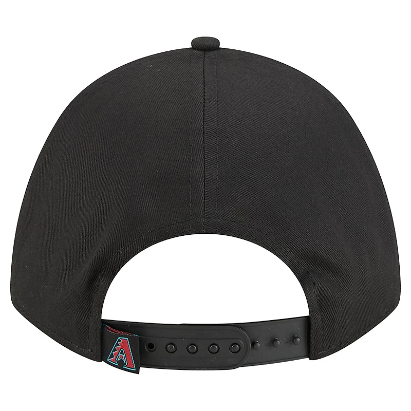 Casquette ajustable New Era noire Arizona Diamondbacks Metallic A-Frame 9FORTY pour femme