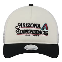 Women's New Era Light Beige/Black Arizona Diamondbacks Retro 9FORTY M-Crown A-Frame Trucker Adjustable Hat