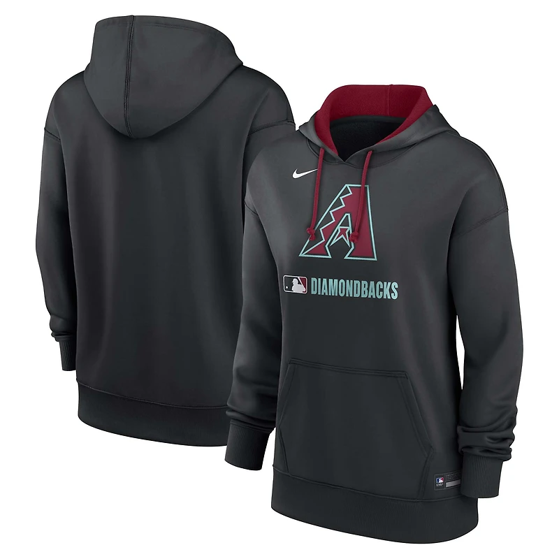 Women's Nike Black Arizona Diamondbacks Authentic Collection Performance Pullover Hoodie