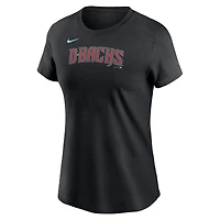 Women's Nike  Black Arizona Diamondbacks Fuse Wordmark T-Shirt
