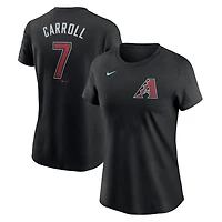 T-shirt Nike Corbin Carroll pour femme, noir, Arizona Diamondbacks 2024 Fuse Name & Number