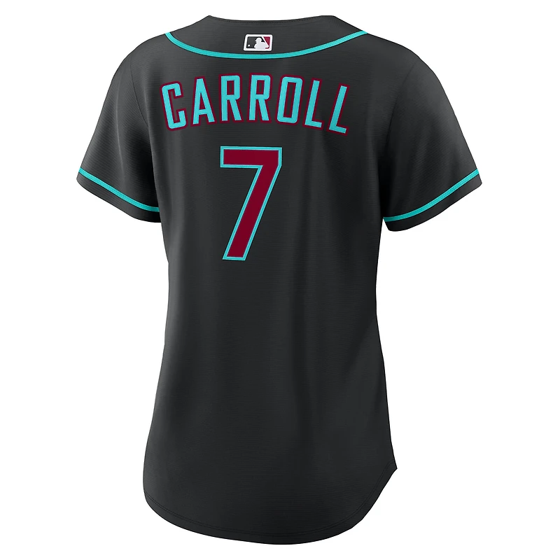 Maillot Nike Corbin Carroll noir pour femme, réplique alternative des Diamondbacks de l'Arizona