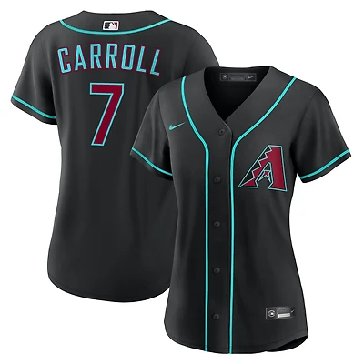 Maillot Nike Corbin Carroll noir pour femme, réplique alternative des Diamondbacks de l'Arizona
