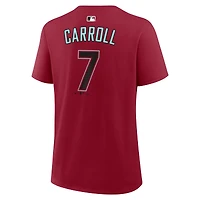Women's Nike Corbin Carroll Red Arizona Diamondbacks Name & Number T-Shirt