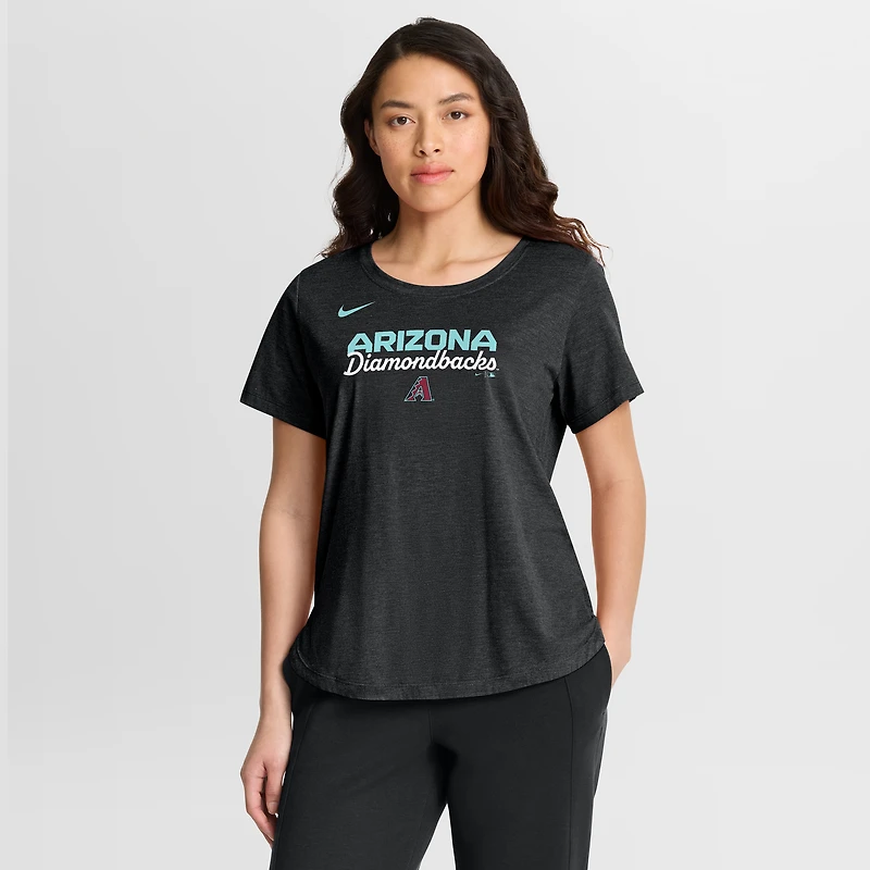 Women's Nike Heather Black Arizona Diamondbacks Arched Tri-Blend T-Shirt
