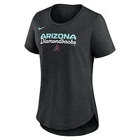 Women's Nike Heather Black Arizona Diamondbacks Arched Tri-Blend T-Shirt