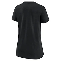Women's Nike Heather Black Arizona Diamondbacks Authentic Collection Tri-Blend V-Neck T-Shirt