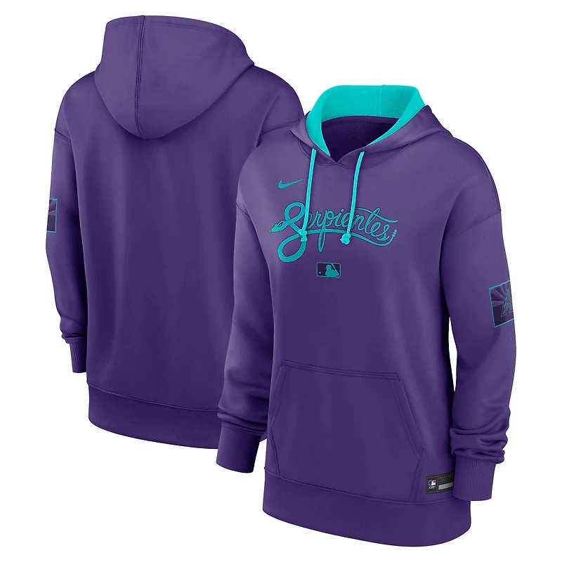 Sweat à capuche Nike violet Arizona Diamondbacks 2025 City Connect Authentic Collection Therma pour femme