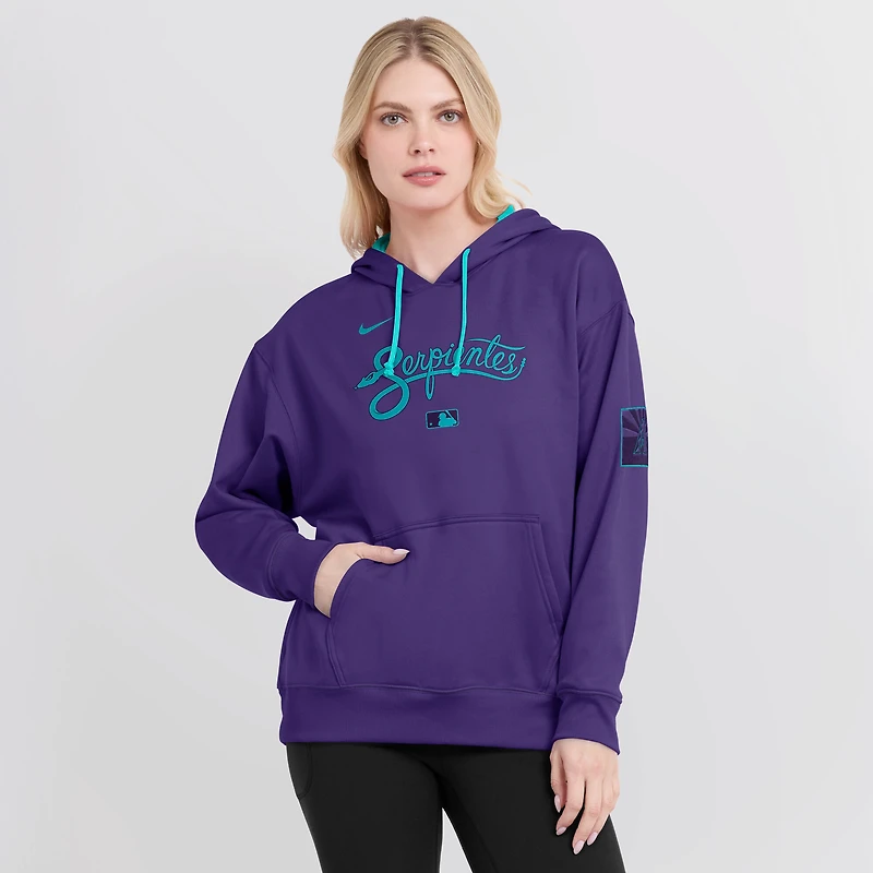 Sweat à capuche Nike violet Arizona Diamondbacks 2025 City Connect Authentic Collection Therma pour femme