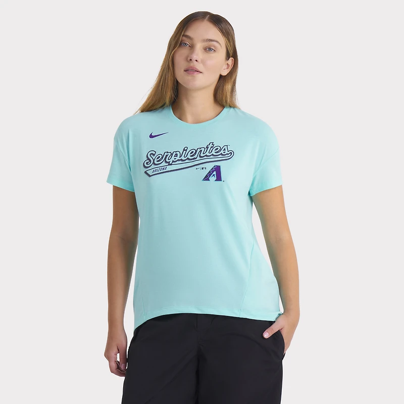 Women's Nike Teal Arizona Diamondbacks 2025 City Connect Flowy Fashion Tri-Blend Dri-FIT T-Shirt