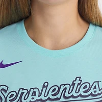 T-shirt Nike bleu sarcelle pour femme City Connect 2025 des Diamondbacks de l'Arizona, fluide et tendance, en tri-mélange Dri-FIT