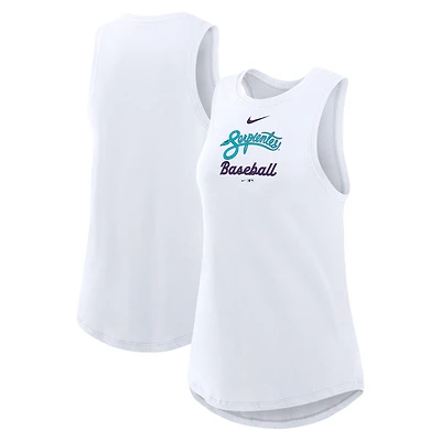 Débardeur Nike City Connect Tricode blanc pour femme, col montant, technologie Dri-FIT
