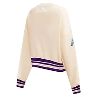 Sweat-shirt en polaire classique rétro Pro Standard crème pour femmes des Diamondbacks de l'Arizona