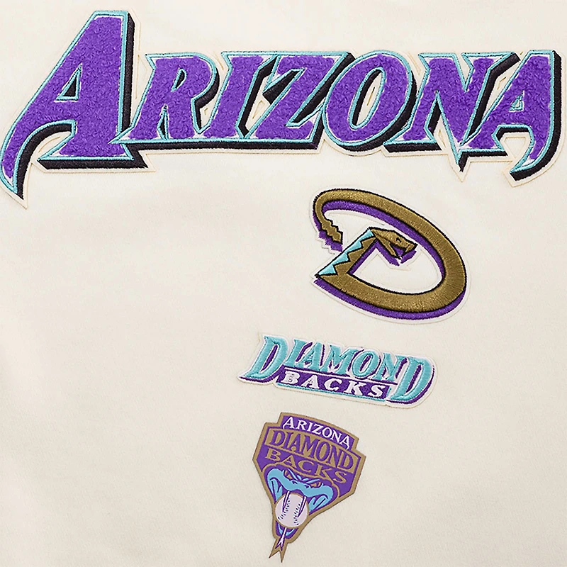 Sweat-shirt en polaire classique rétro Pro Standard crème pour femmes des Diamondbacks de l'Arizona