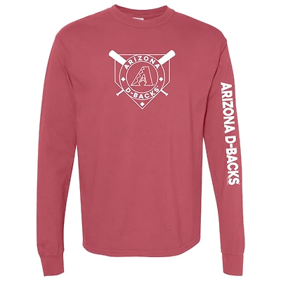 Women's Soft as a Grape Red Arizona Diamondbacks Pigment Dye Long Sleeve T-Shirt