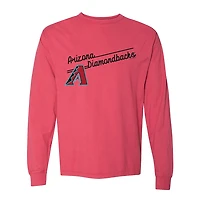 Women's Soft as a Grape  Red Arizona Diamondbacks Pigment Dye Long Sleeve T-Shirt