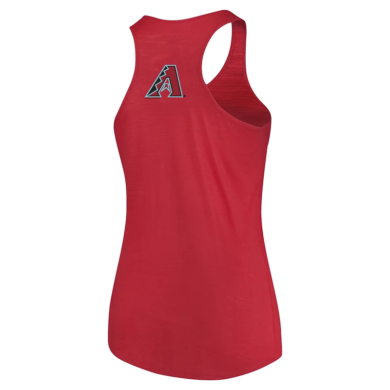Women's Soft as a Grape Red Arizona Diamondbacks Plus Swing for the Fences Tri-Blend Racerback Tank Top