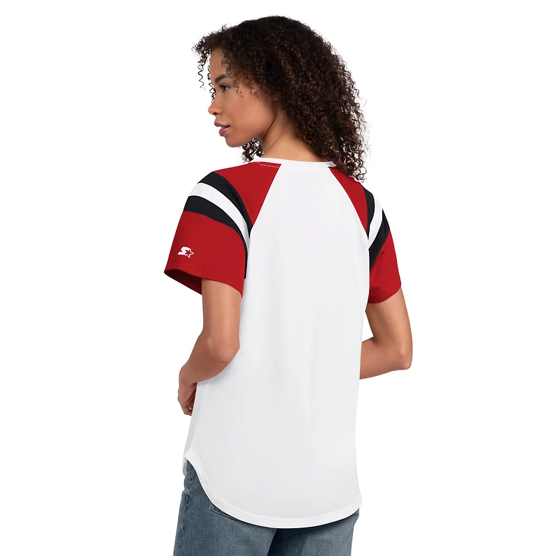 Women's Starter  White Arizona Diamondbacks Game On Notch Neck Raglan T-Shirt