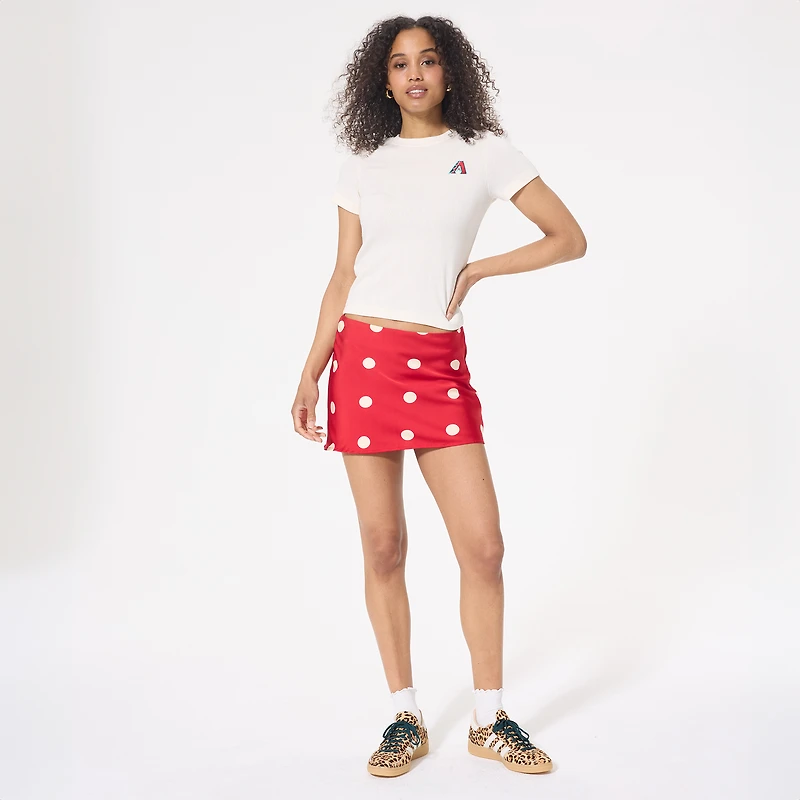 Women's Terez Cream Arizona Diamondbacks Sugar Swizzle Pointelle Baby T-Shirt