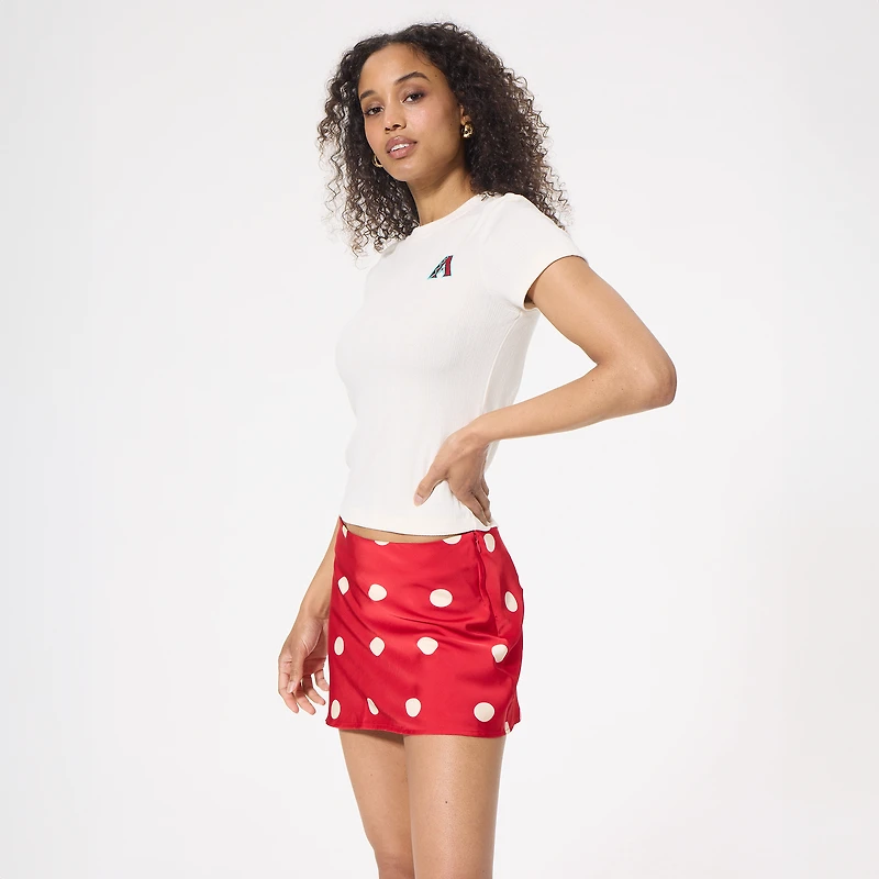 Women's Terez Cream Arizona Diamondbacks Sugar Swizzle Pointelle Baby T-Shirt