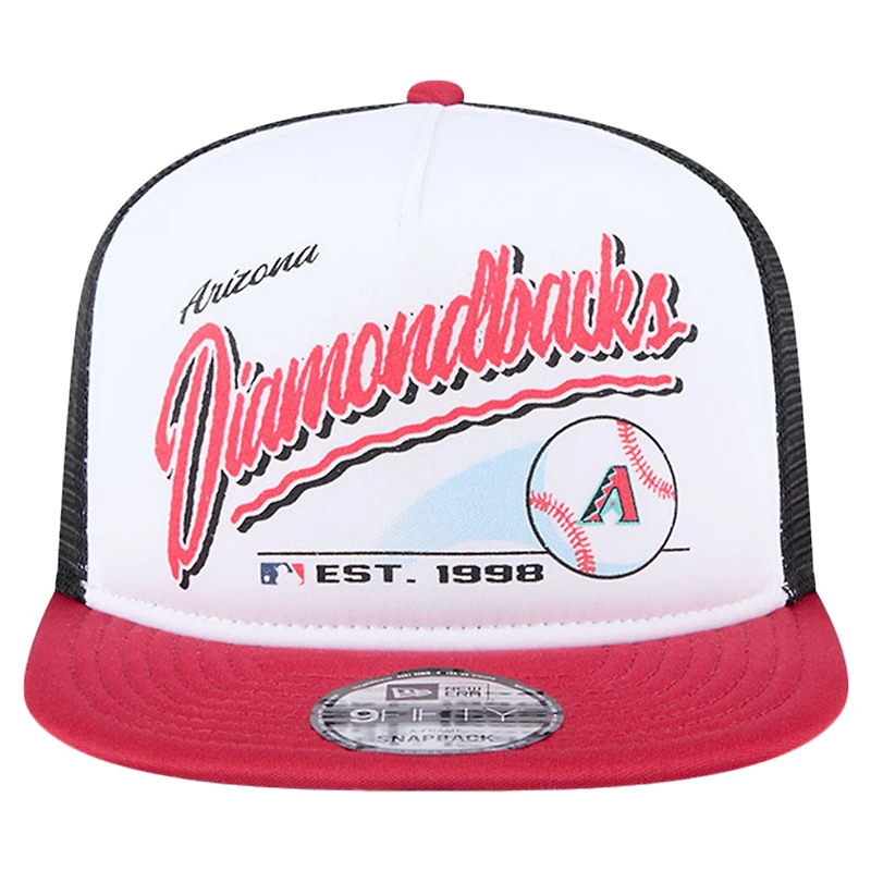 Casquette Snapback rétro 9FIFTY blanche New Era pour jeunes des Diamondbacks de l'Arizona