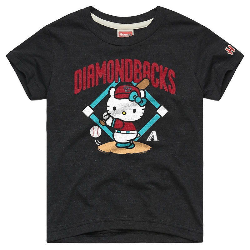 T-shirt Youth Homage Charcoal Arizona Diamondbacks Hello Kitty x MLB Tri-Blend