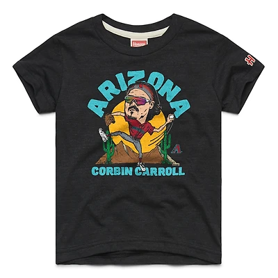Youth Homage Corbin Carroll Charcoal Arizona Diamondbacks Caricature Tri-Blend T-Shirt