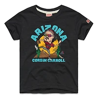 Youth Homage Corbin Carroll Charcoal Arizona Diamondbacks Caricature Tri-Blend T-Shirt