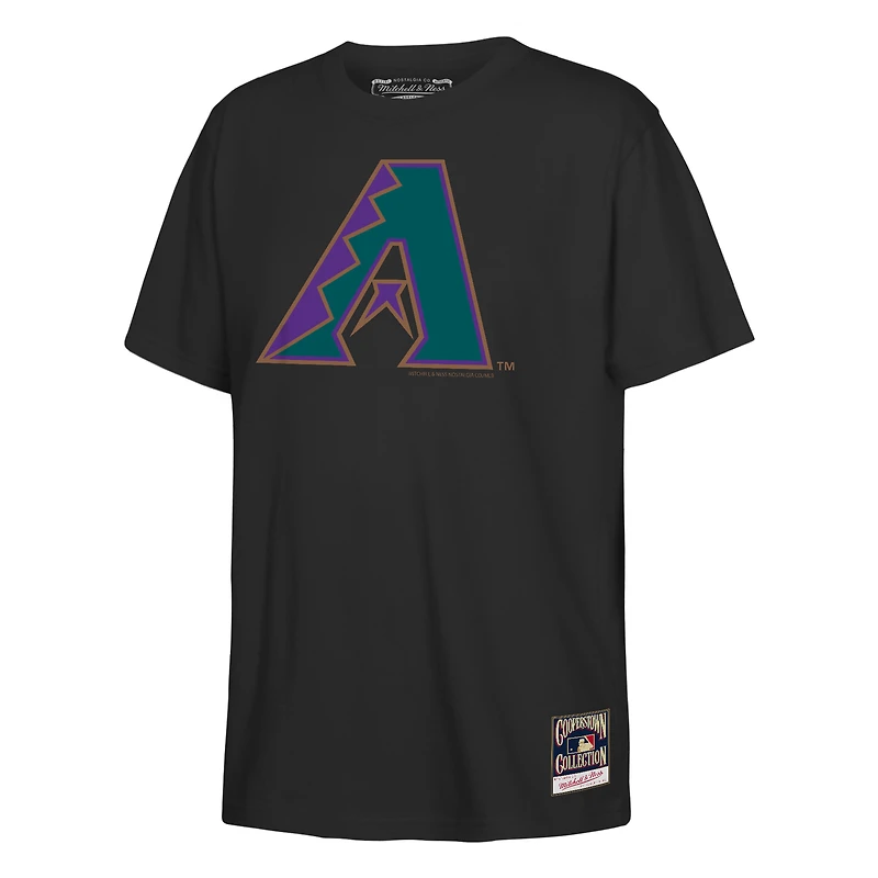T-shirt Mitchell & Ness noir pour jeunes, logo rétro des Arizona Diamondbacks