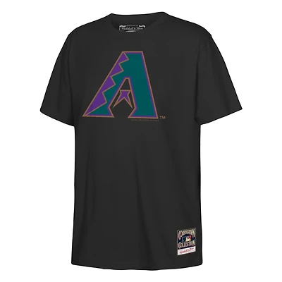 T-shirt Mitchell & Ness noir pour jeunes, logo rétro des Arizona Diamondbacks