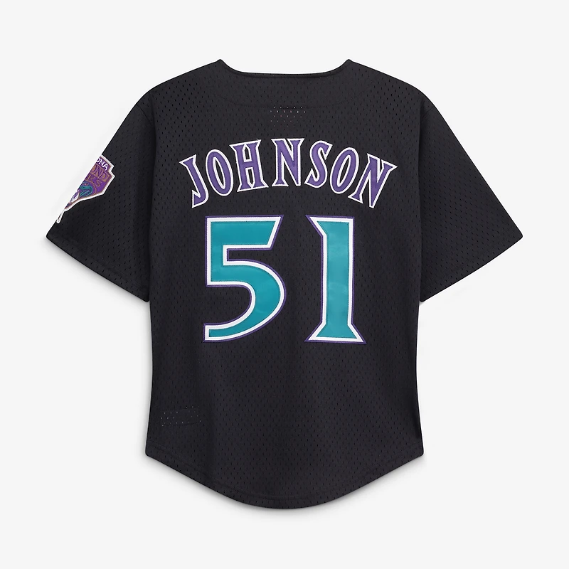 Maillot d'entraînement au bâton en maille pour jeunes Mitchell & Ness Randy Johnson, noir, Arizona Diamondbacks, collection Cooperstown