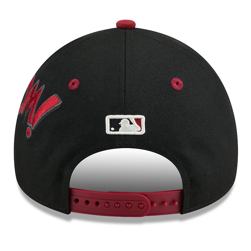 Casquette ajustable New Era 9FORTY noire/rouge pour jeunes Arizona Diamondbacks 2025 MLB Players' Weekend