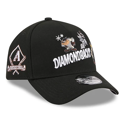 Casquette ajustable New Era Arizona Diamondbacks Looney Tunes A-Frame 9FORTY noire pour jeunes